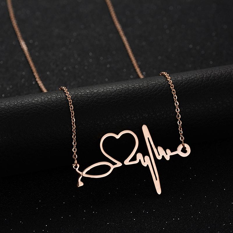 Atoztide Fashion Infinity Jesus Heartbeat Necklace For Women Stainless Steel Endless Forever Love Friendship Jewerly Gift