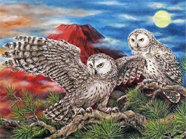 Алмазная картина Сова, полная дрель, украшение для дома, Алмазная вышивка, мозаика с животными, картина со стразами, настенное искусство