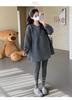 2026 Winter Maternity Slim Fit Quilted Hoodie - Korean Style Mid-Length Warm Maternity Shirt