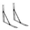 2Pcs Stainless Steel Triangle Bracket Wall Mounted Shelf Bookcase Support (14 )