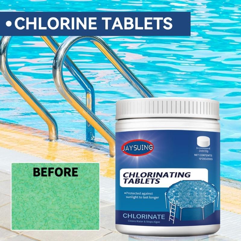Chlorinating Tablets Stabilized Chlorine Tablets for Swimming Pool and Spa Slow Dissolving Clean Swimming Environment