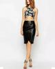Real Lambskin Leather Women's Skirt Stylish BLACK Designer Party Formal Classy