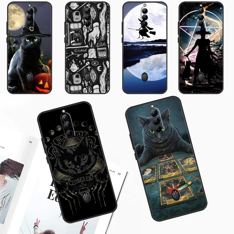 Witchcraft Halloween Cat Dark Witch Case For ZTE Nubia Red Magic 9 Pro 8 8S Pro Plus Red Magic 6 7 6S 7S Pro 5G 5S 6R Cover