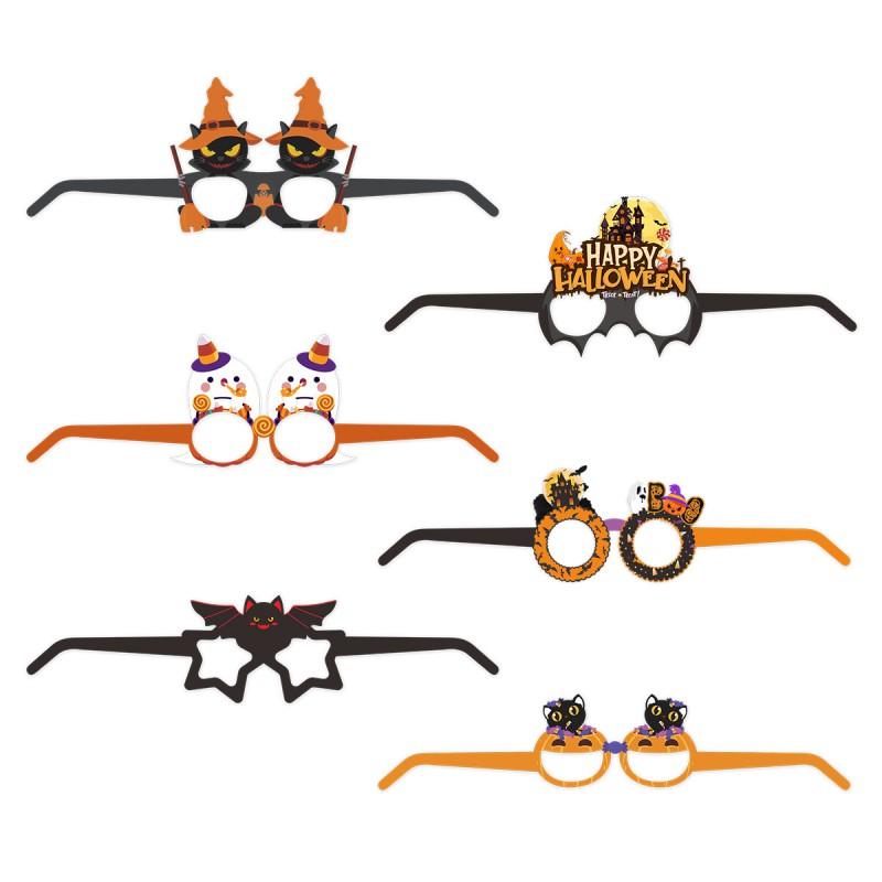 Halloween Paper Glasses 6pcs Party Fancy Dress Pumpkin Bat Ghost Costume Eyewear
