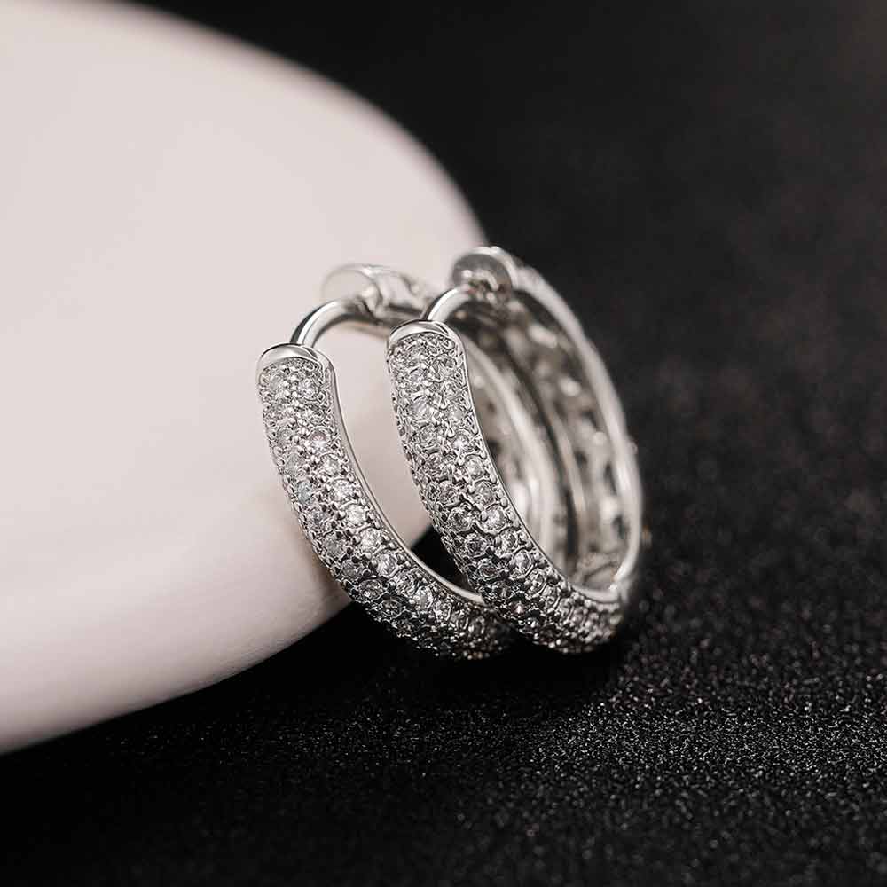 Серьги-кольца Huitan Classic Color, инкрустированные ослепительными фианитами, мужские/женские серьги Eternity, стиль вне времени, простые и универсальные украшения