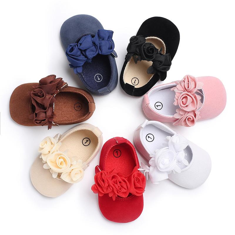 Baby Shoes Spring and Autumn 0-1 Years Old Girl Princess Shoes Small Flower Dance Shoes Soft Bottom Toddler Shoes
