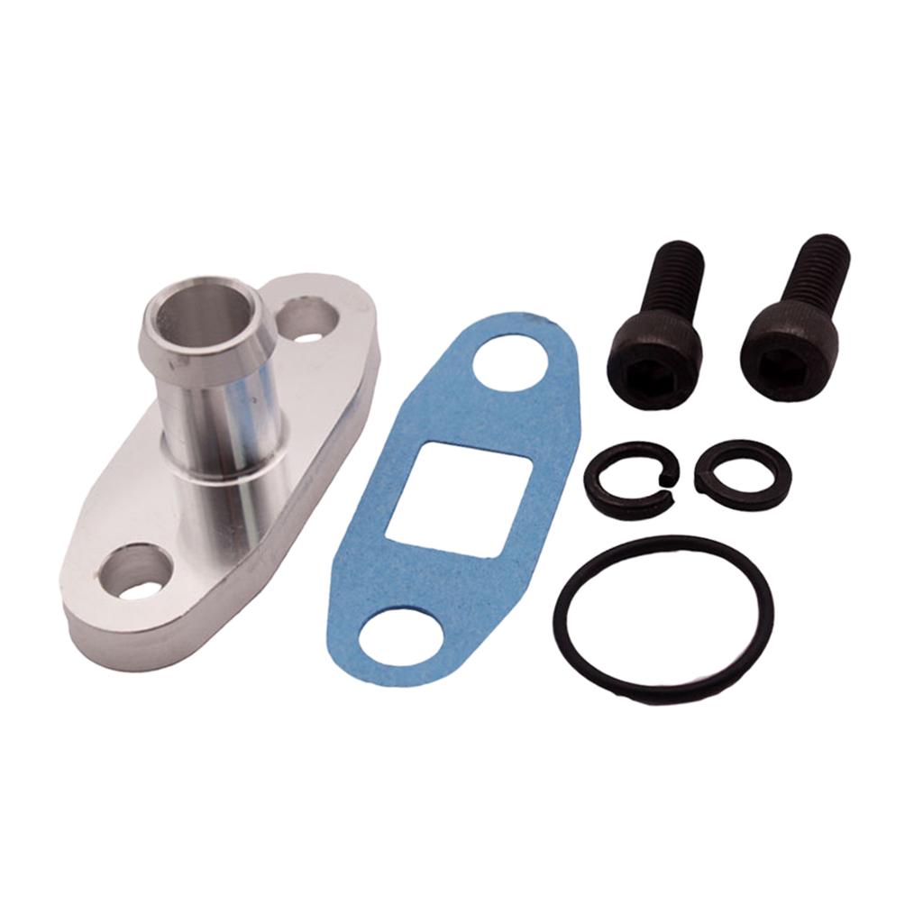 Car Turbo Oil Return/Drain Engine Block Side Flange Adapter Kit To straight 3/4” Bard For T3 T4 T04B T04E Car Accessories