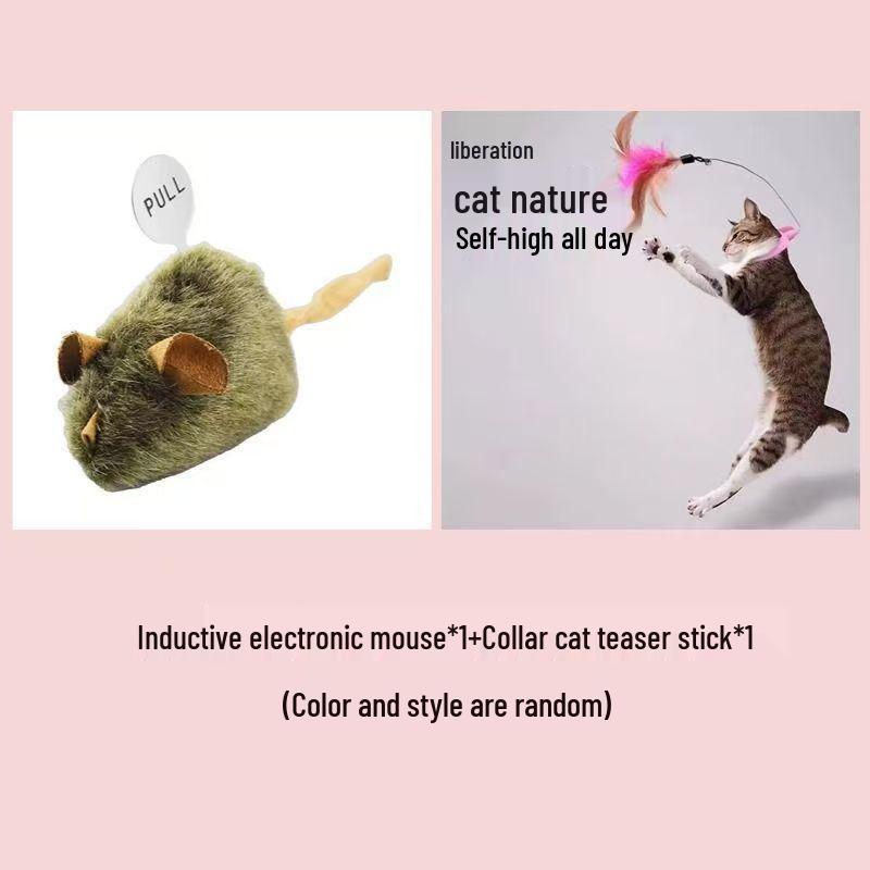 Электрическая пищащая плюшевая мышь игрушка для кошек - Устойчивая к царапанию и укусам игрушка-дразнилка для самостоятельной игры