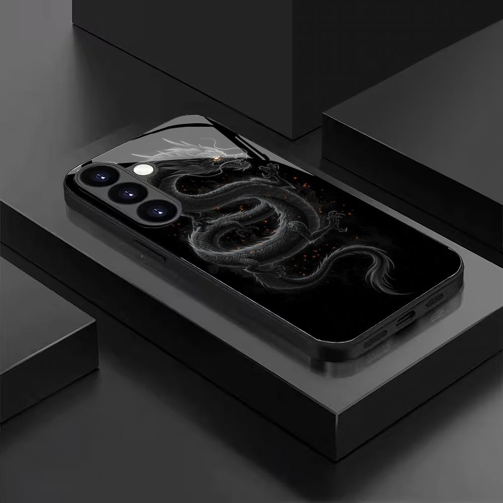 Закаленное стекло с дизайном дракона для телефона Samsung Galaxy S26 S25 S24 S23 S22 S20 FE/Ultra/Plus 5G, противоударная задняя крышка
