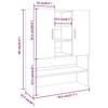 Washing Machine Cabinet Grey Sonoma 70.5 x 25.5 x 90 cm
