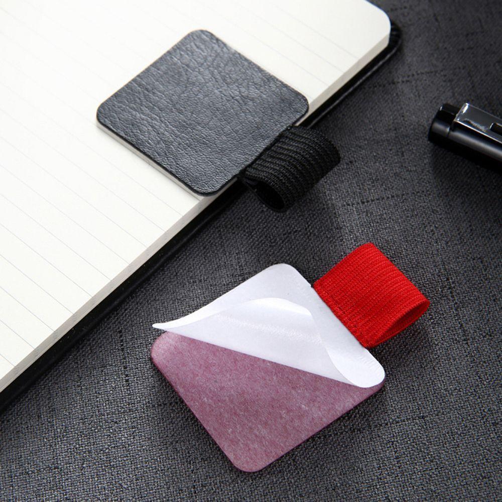 4PCS Useful Convenient Stationery Self-adhesive Pen Holder Leather Pen Clips Notebook Elastic Loop