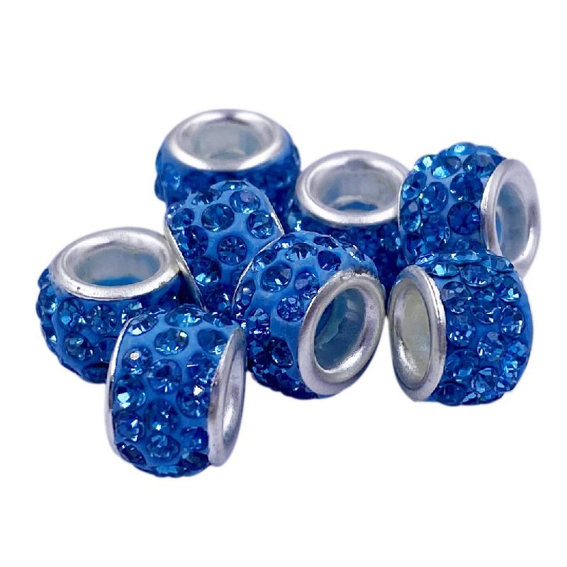 10 шт. 12 мм большое отверстие CZ хрустальные бусины горный хрусталь разделитель подвески подходят для браслет ожерелье DIY ювелирные аксессуары