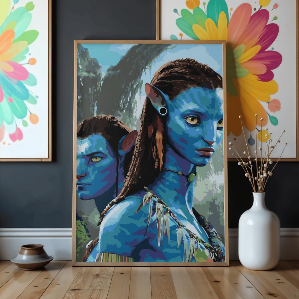 Obraz Do Malowania Po Numerach Z Ramą Jake I Neytiri Avatar 50X70 Cm
