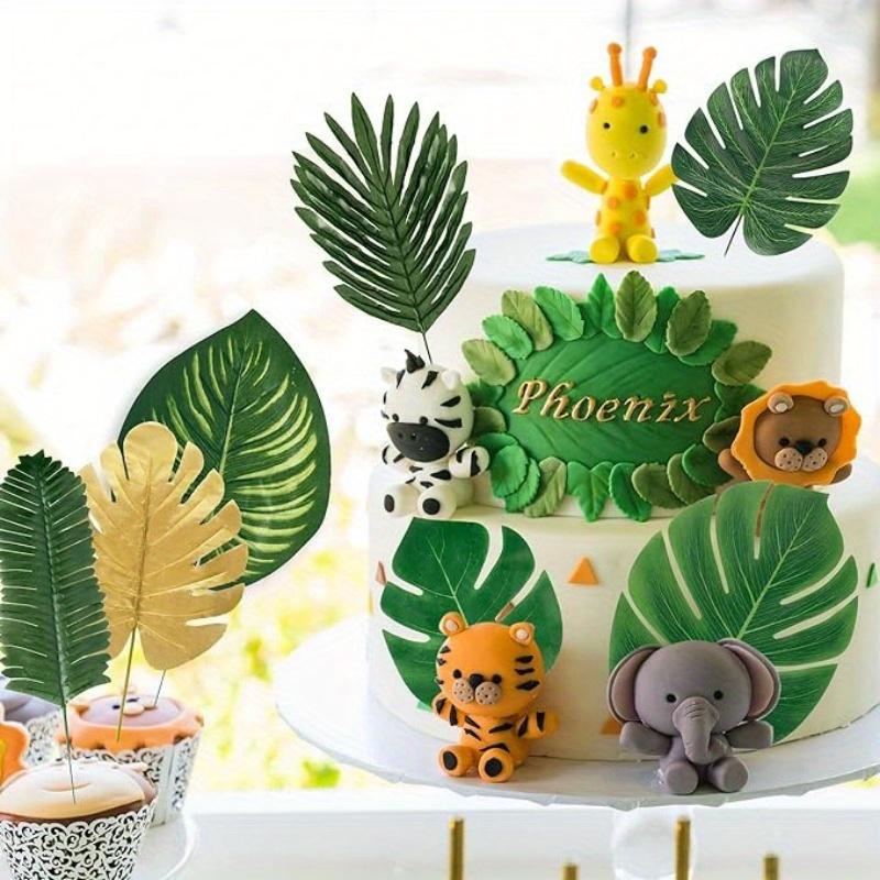 10/56pcs Tropical Palm Leaves Set - Artificial Safari Jungle Leaf Decorations with Stems for party Home Accents
