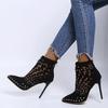 Gladiator Sandals Summer Spring Pointed Toe Rivets Studded Cut Out Caged Ankle Boots Stiletto Heel Women Shoes