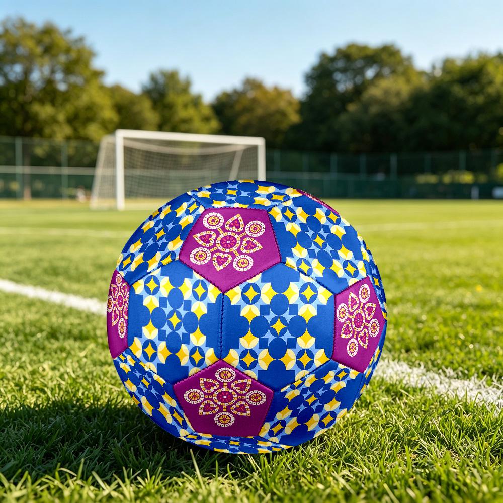1PC Geometric Star Floral Mandala Soccer Ball Size 5 Football Machine Sewn Indoor/Outdoor Universal Football Surprise Collection n84
