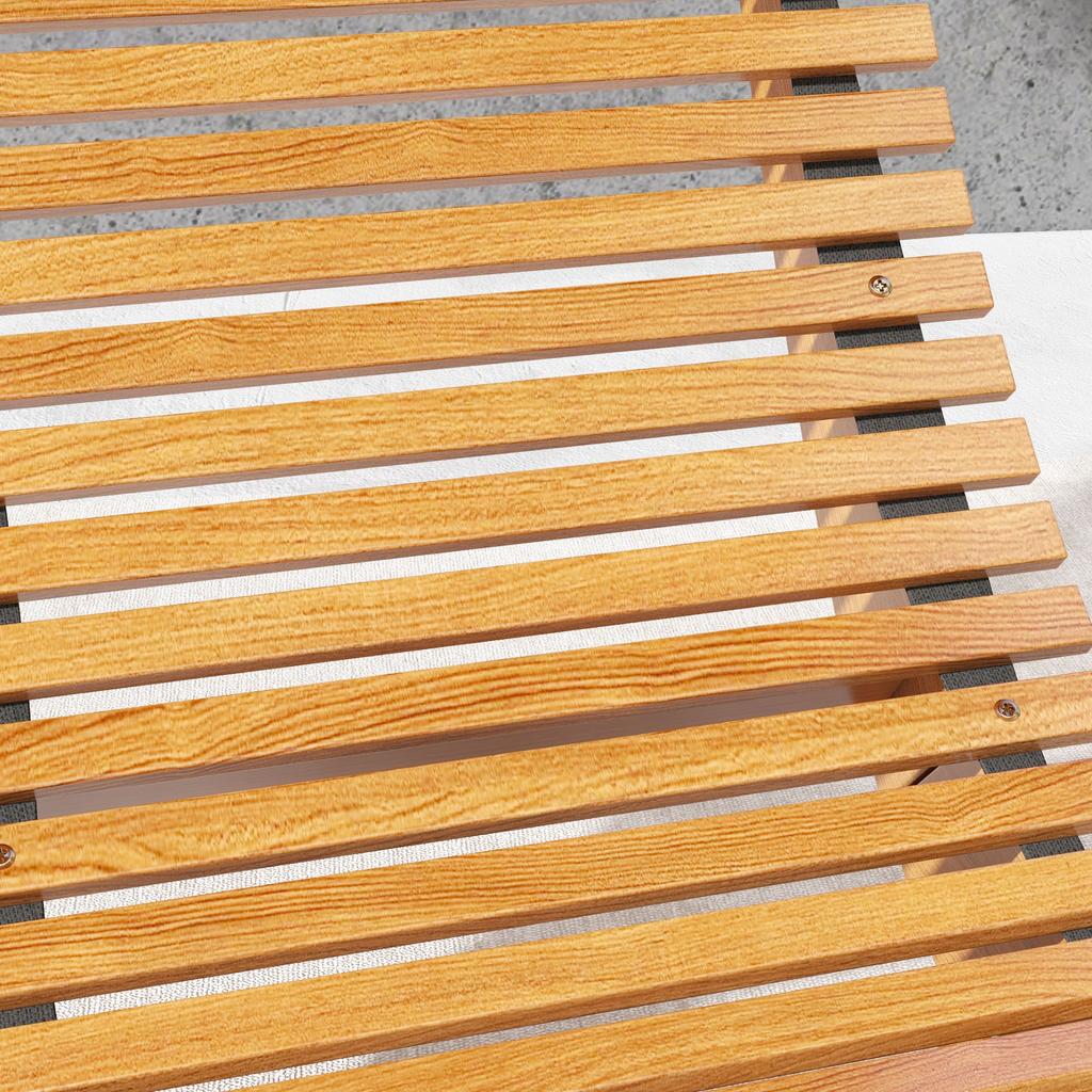 Outdoor Rocking Chair w/ Slatted Seat. Wooden Rocking Chair. 130cm x 60cm x 60cm. Light Brown