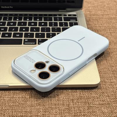 Роскошный Жидкий Силикон Для Magsafe Зарядки Магнитный Чехол для iPhone 17 Air 16 15 14 Plus Pro Max 11 Стеклянная Линза Мягкая Крышка