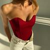 WTEMPO Women Tube Tops Solid Sleeveless Slim Skinny Corset Cropped Tops 2023 Summer Casual Elegant Female Halter Vests