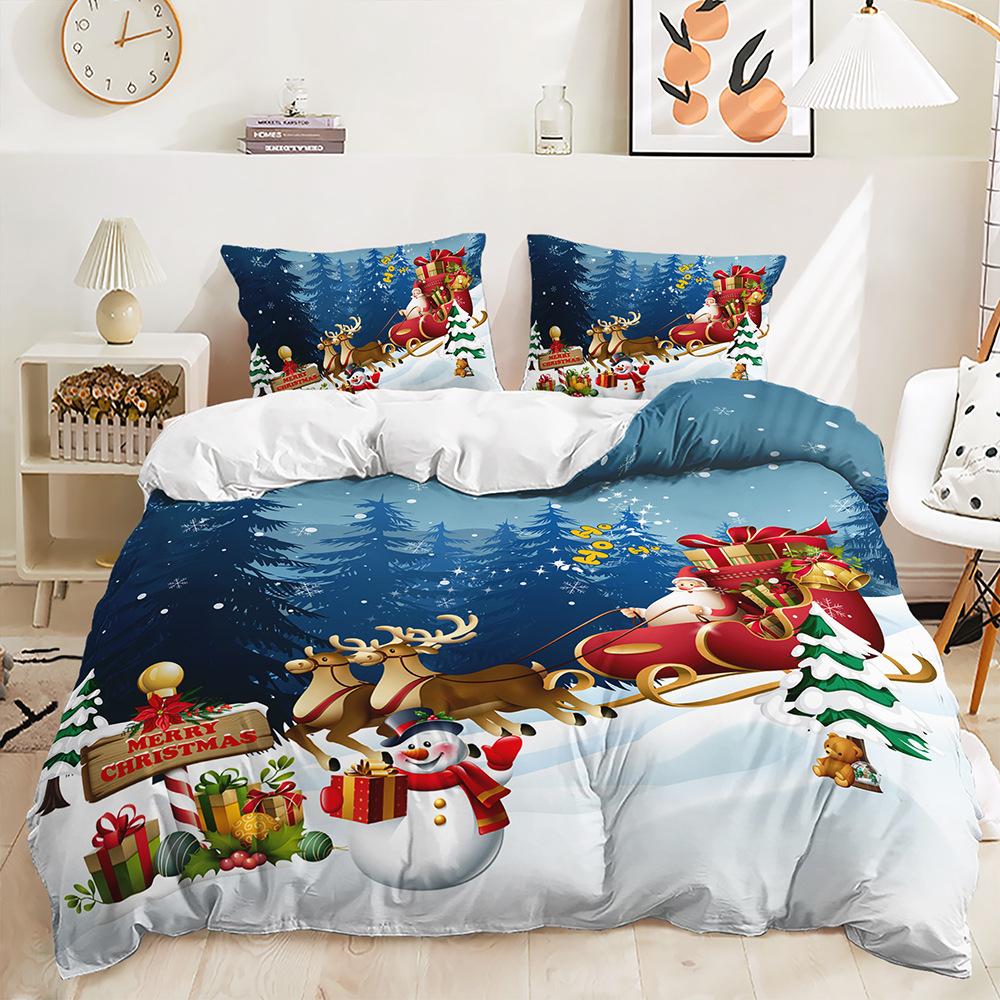 Рождественский комплект квилтов из трех предметов Комплект постельного белья из двух предметов