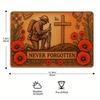 "Never Forgotten" Iron Plaque - 30x20cm Memorial Sign for Historical Remembrance