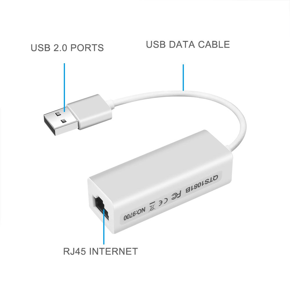 Micro USB 2.0 Male Ethernet RJ45 Сетевая карта адаптера локальной сети для Android ПК Ноутбук Планшеты Windows