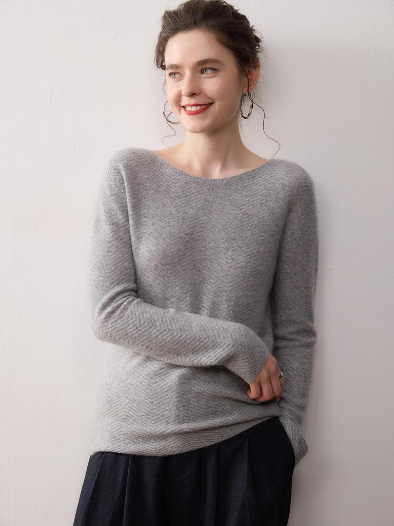 Женский свитер из 100% чистого кашемира - Новинка Теплая вязаная базовая рубашка