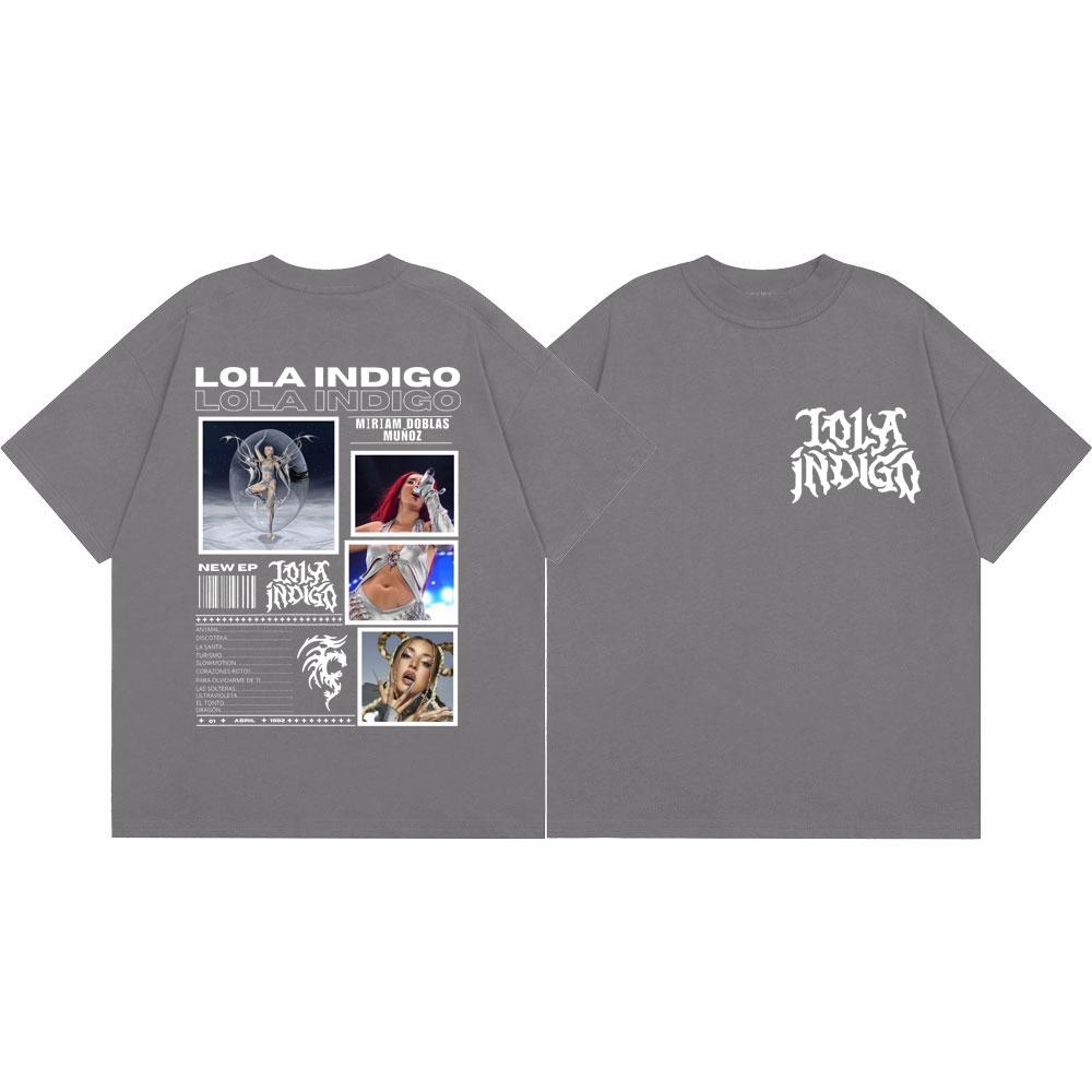 Singer Lola Indigo Music Album Graphic T Shirts Men Women Clothing Fashion Aesthetic T-shirt Summer Casual Cotton T-shirts