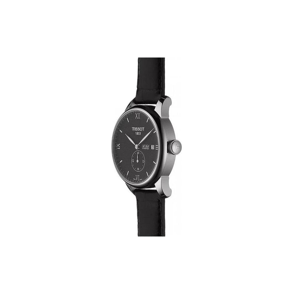 Tissot Автоматические Механические Мужские Часы Часы 39.3мм Черный Циферблат Корпус из Нержавеющей Стали Кожаный Ремешок T006.428.16.058.01