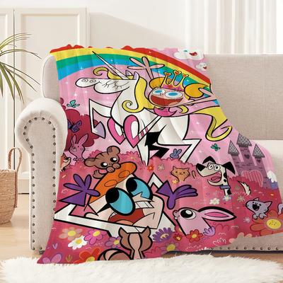 Смешной мультяшный арт D-Лаборатория ДеКекстера Фланелевое теплое комфортное мягкое плюшевое одеяло для дивана гостиной офиса спальни дорожный подарок