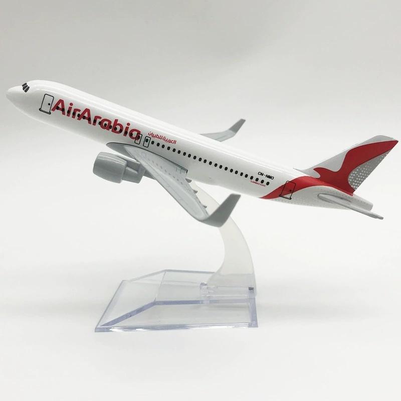 16 см Модель самолета Airbus 320 авиакомпании Air Arabia Металлический сплав Литье под давлением Коллекция Сувенир Самолет Игрушка Масштаб 1/400 Самолеты