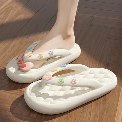 Модные женские тапочки летние платформенные шлепанцы противоскользящая мягкая подошва комфорт студенческие с открытым носком модный жемчуг дизайнерская уличная пляжная обувь