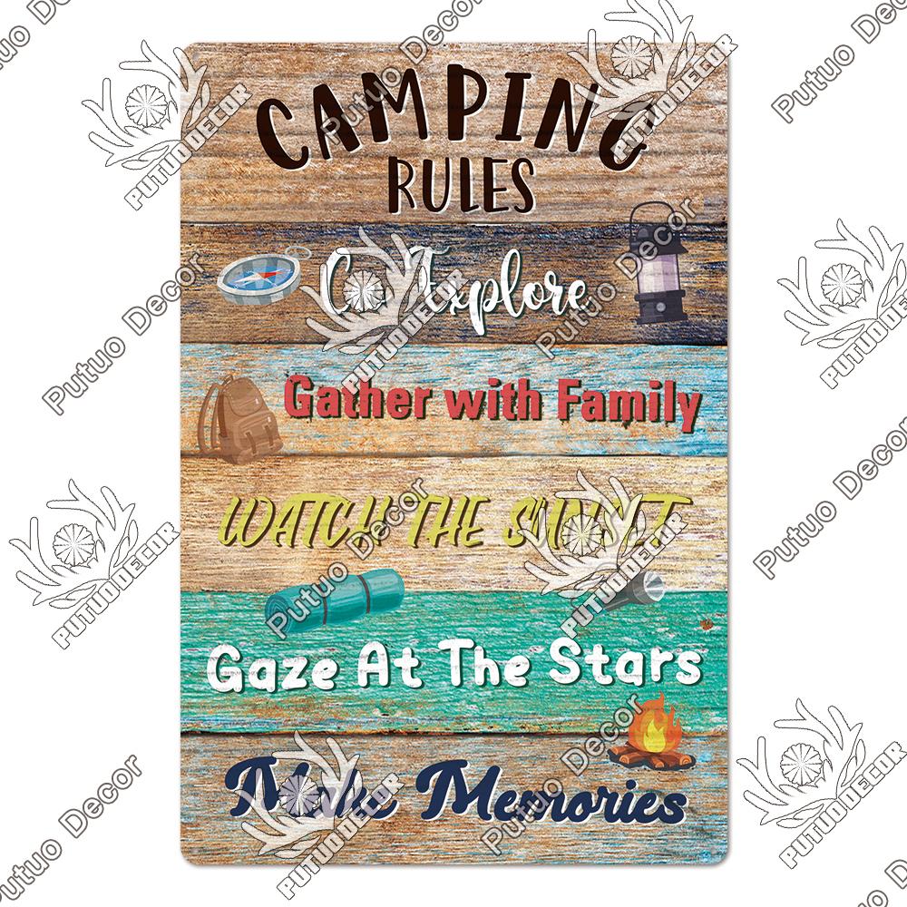 Decor Camping Tin Sign Vintage Plaque Metal Plate Retro Posters Wall Art Decor for Trip Car Home Living Room Unique Gift