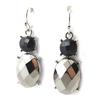 [N1080] - Designer Earrings 'Sissi' Gray Black