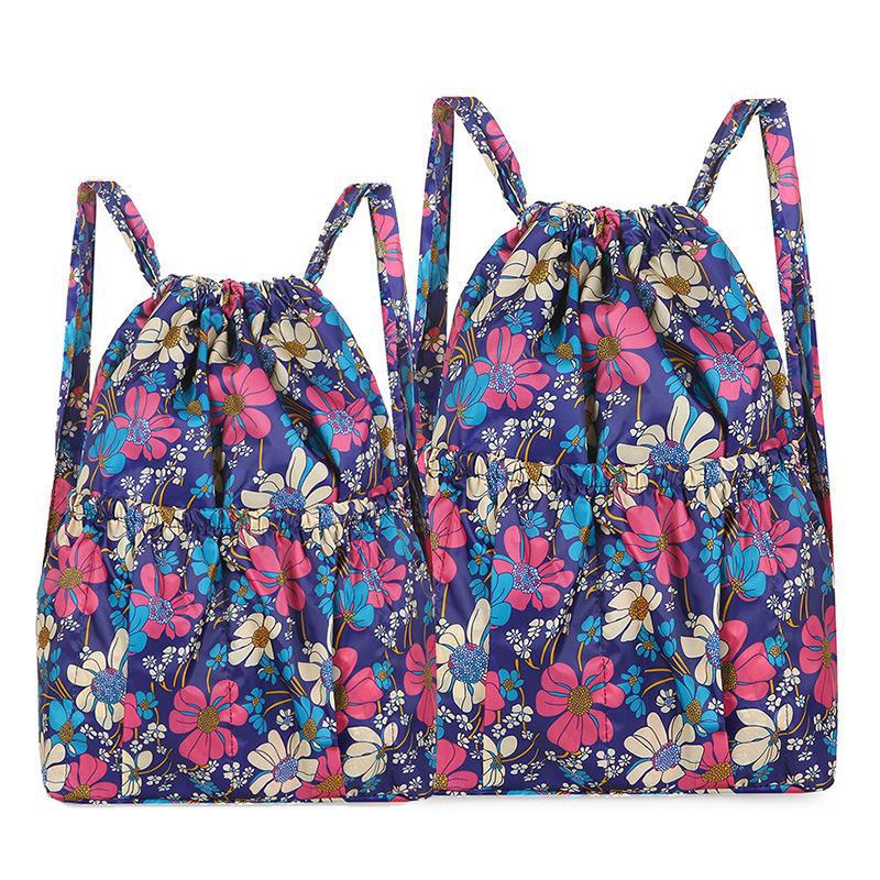 Женский складной рюкзак большой вместимости с завязками - легкая сумка для путешествий и покупок на открытом воздухе