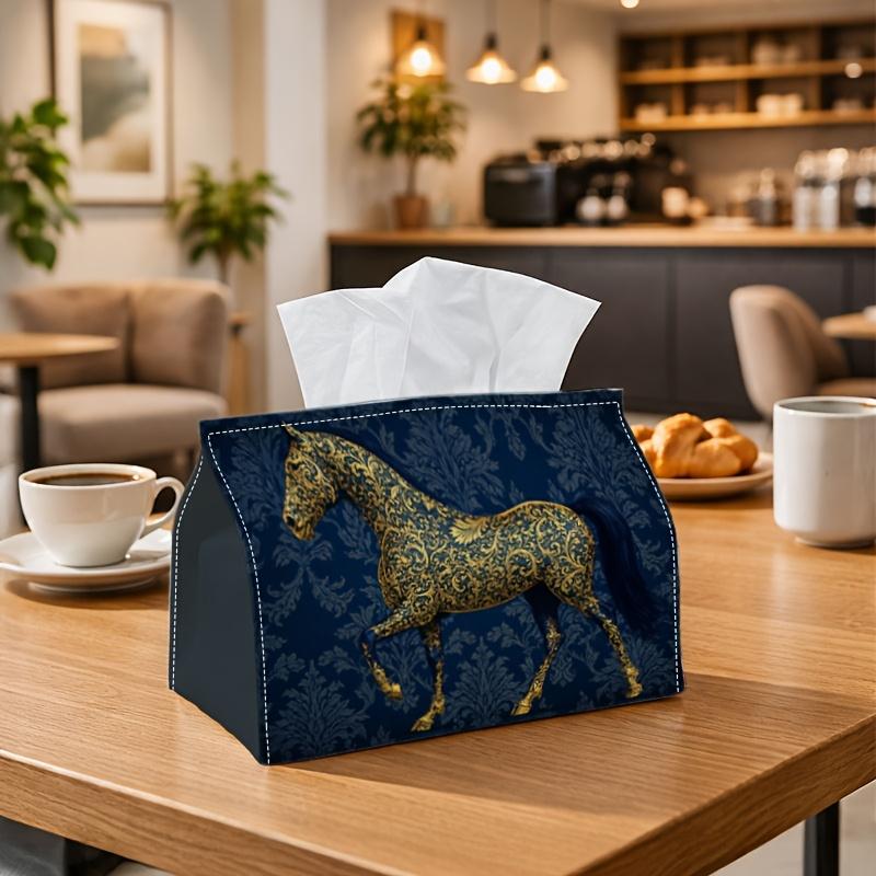 1pc of Elegant Animal-Themed Tissue Box Featuring a Golden Horse Design, Suitable for The Kitchen, Living Room, Bedroom, And Car, Perfect for Home And