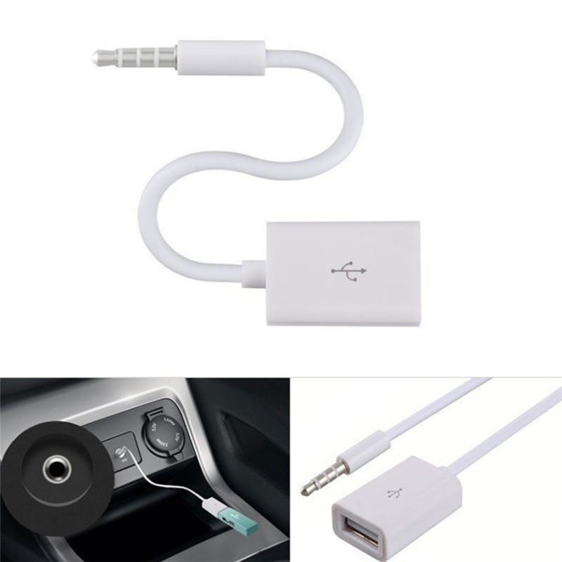 1Pc Exquisite Portable Converter Cable Cord For Car Mp3  Universal 3.5Mm Male Aux Audio Plug To Usb 2.0 Female
