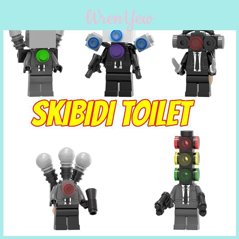 Lg1011 Toilet Man Vs Surveillance Man Series Mic Man Signal Light Man Diy Plastic Building Blocks Toy Bag
