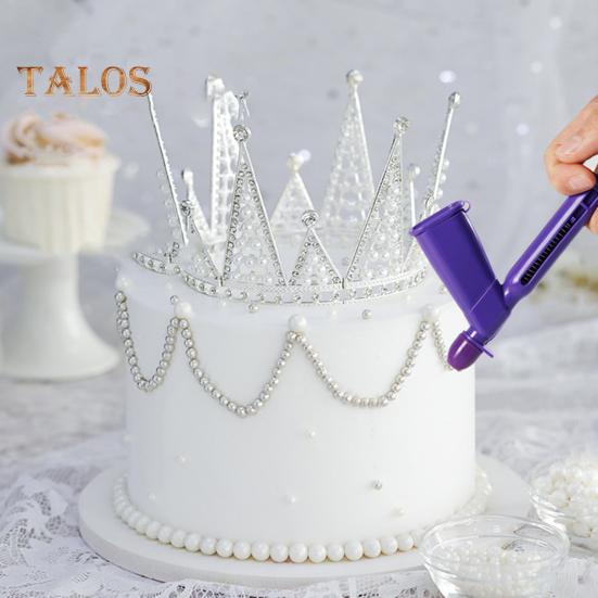 1 комплект, аппликатор из искусственного жемчуга с силиконовой насадкой 4 размеров, пищевой пластик, конфетные бусины, инструмент для украшения торта, десерта