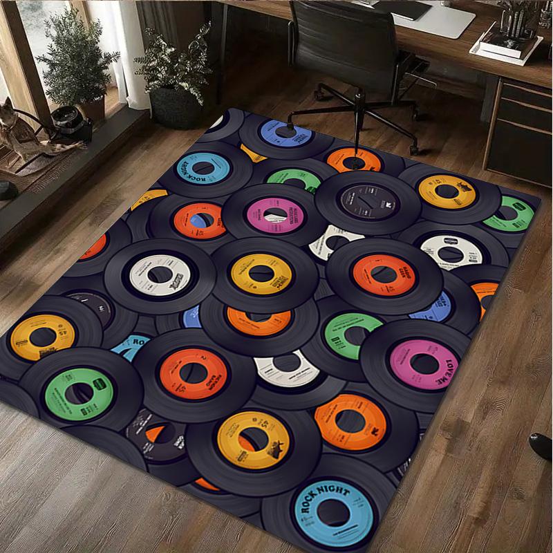 1Pc Turntable Print Rug - home decoration Carpet For Living Room Bedroom Flooring Computer Chair Area Rug