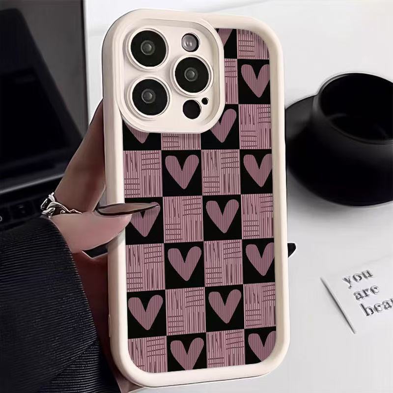 Простая фиолетовая клетка для чехла на телефон iphone16pro apple 15/14/13 promax новый 12x11