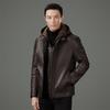 Мужская деловая повседневная пуховая куртка из овчины - Зимняя верхняя одежда для среднего и пожилого возраста