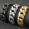 25 мм толстый браслет из кубинских звеньев в виде змеи для мужчин, прочный браслет из нержавеющей стали в стиле хип-хоп, мужские 9,06-дюймовые байкерские панк-ювелирные изделия, подарки