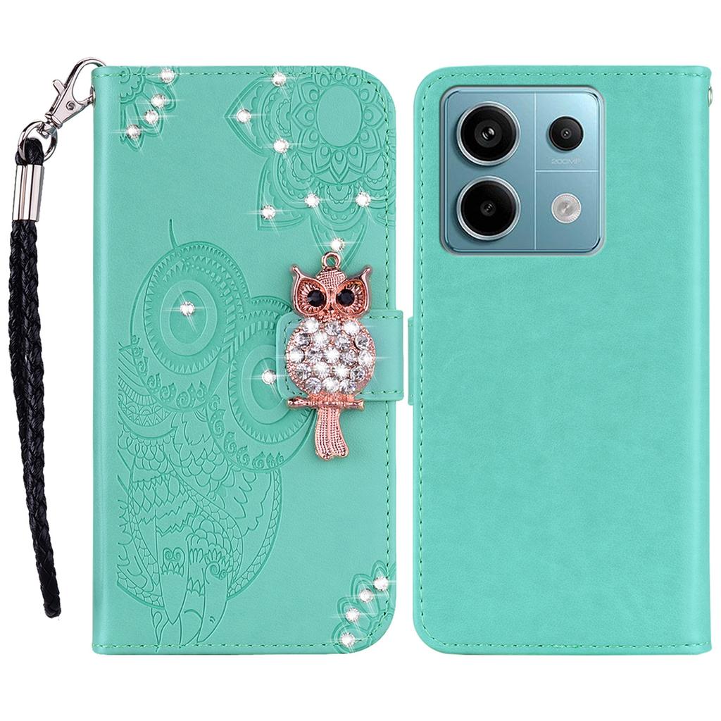 For Xiaomi Redmi Note 13 Pro 4G/Poco M6 Pro 4G Case Rhinestone Wallet Stand Leather Cover