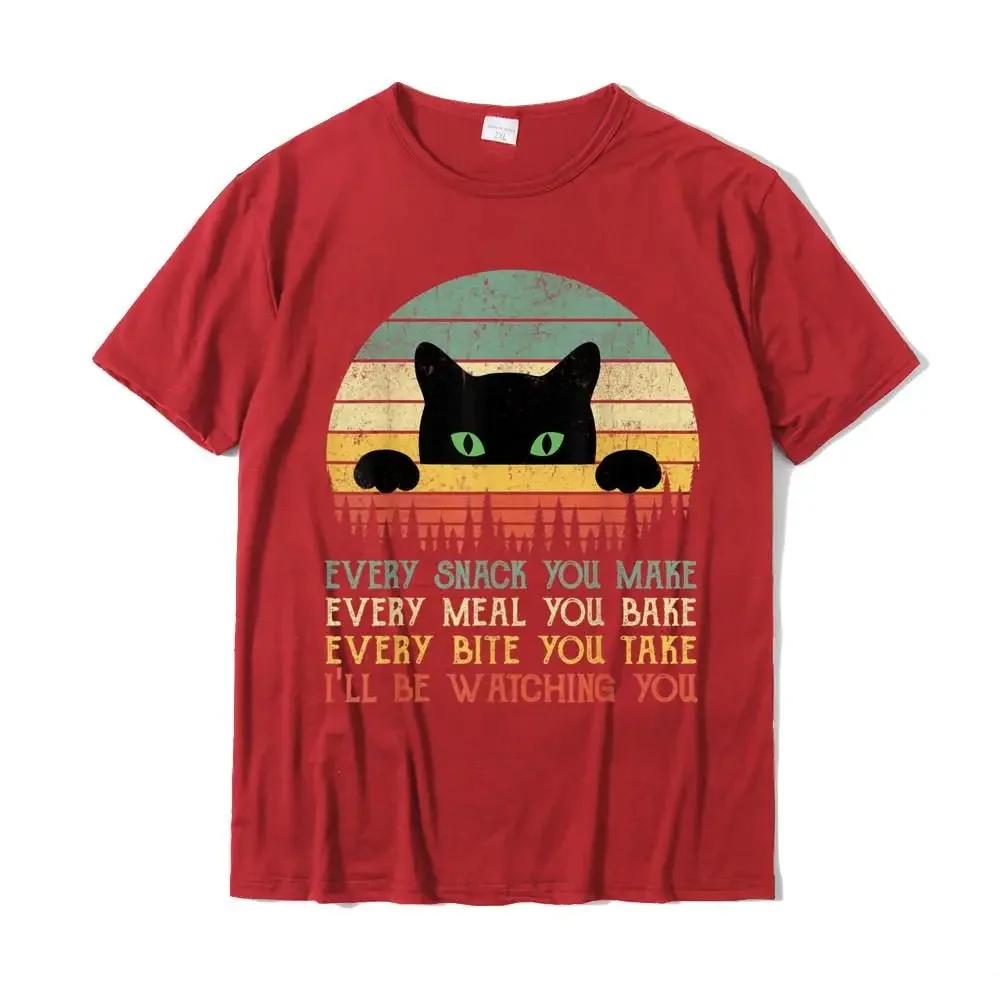 Футболка Every Snack You Make Cat Funny Cat Mom Cat Mama Cat Dad, винтажная мода, хлопковые футболки для мужчин и женщин, большие футболки