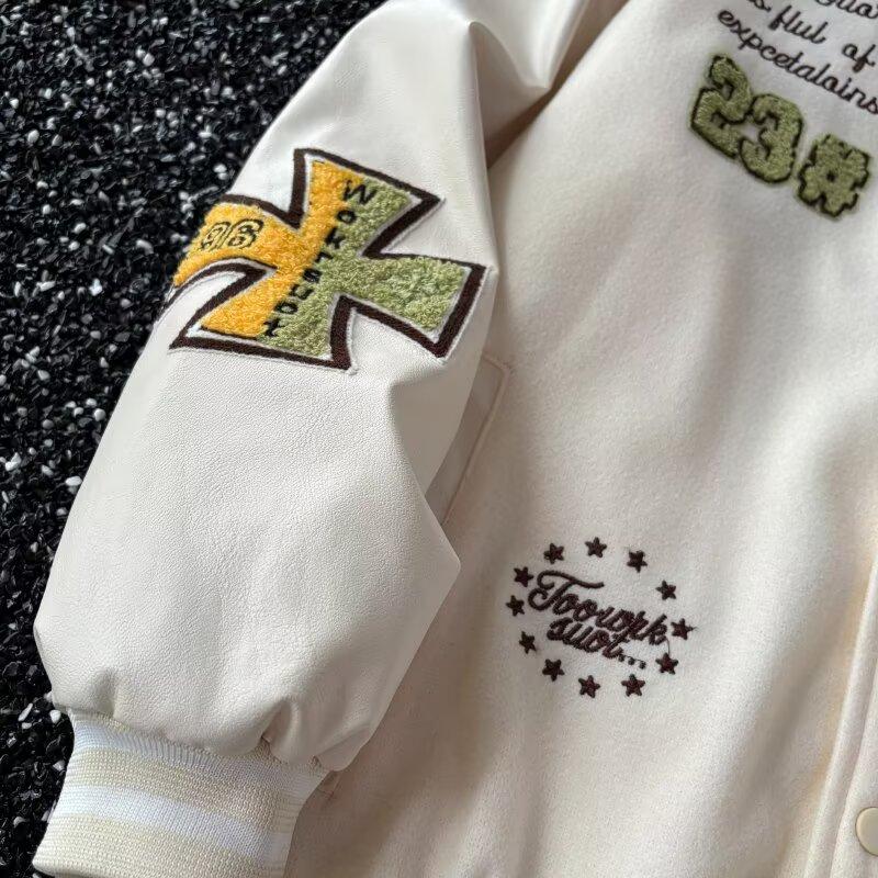 Осенняя куртка для мужчин, свободный крой, большого размера, в гонконгском стиле, повседневное пальто, молодежная бейсбольная куртка, уникальный дизайн, тренд оверсайз