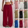 Ladies' Casual Simple Solid Color Loose Wide Leg Autumn and Winter Sweatpants Are Comfortable and Warm