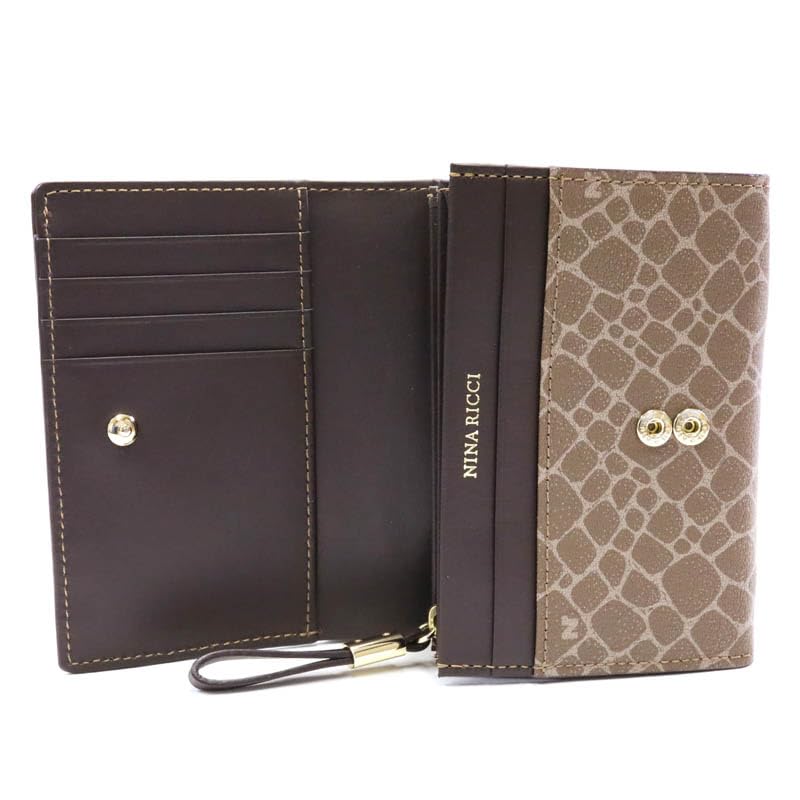 Кошелек Nina Ricci Atre Nouveau, кошелек-бифолд, темно-коричневый 85-8202