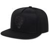 Sproutsy Men's Snapback Flat Visor Cap with Four-Leaf Clover Design (Black)