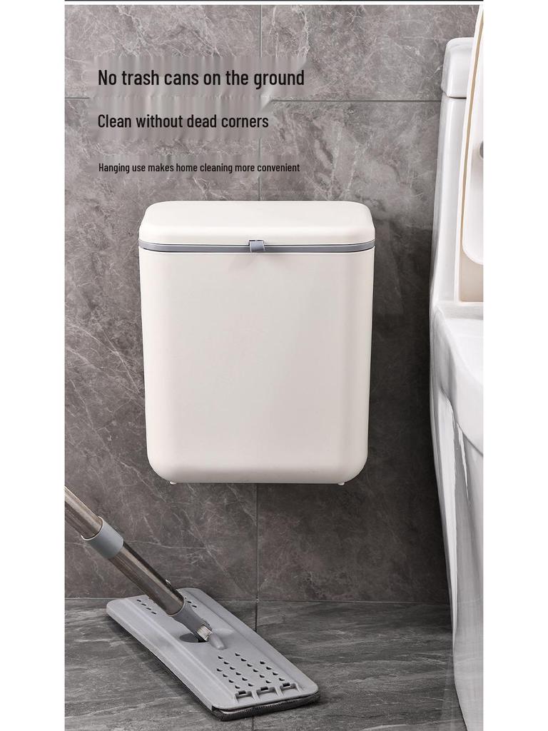 Настенное кухонное мусорное ведро с крышкой - Идеально для пищевых отходов, гостиной, ванной комнаты или подвесного хранения.